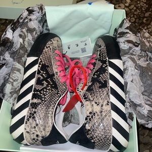 Off White Low Vulcanized Python Sneakers. Worn Once w/box and dust bag!